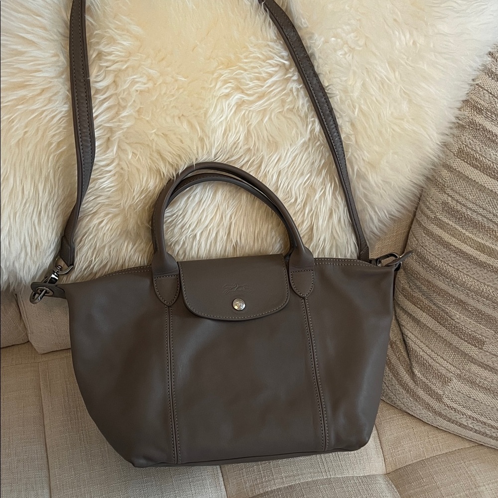 Longchamp Le Pliage Cuir Small Leather Top Handle Tote